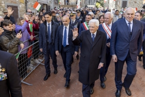 Il Presidente della Repubblica Sergio Mattarella a Civitella in Val di Chiana in occasione del 79° anniversario di Liberazione