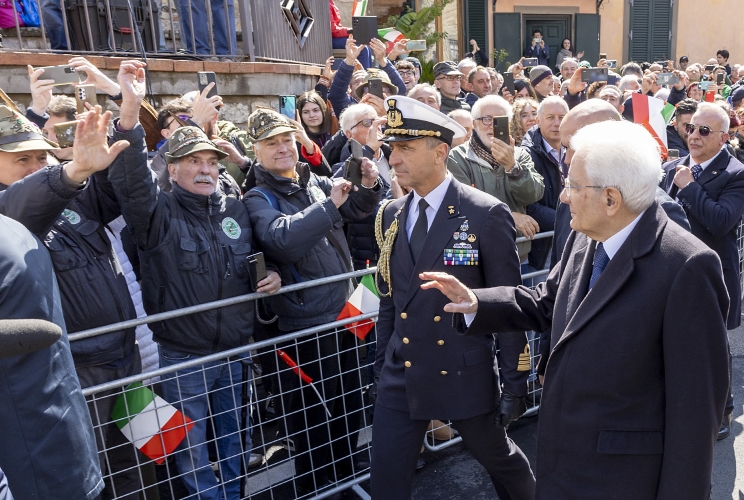 Il Presidente della Repubblica Sergio Mattarella a Civitella in Val di Chiana in occasione del 79° anniversario di Liberazione