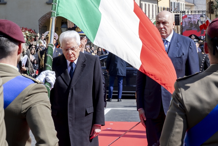 Il Presidente della Repubblica Sergio Mattarella a Civitella in Val di Chiana in occasione del 79° anniversario di Liberazione