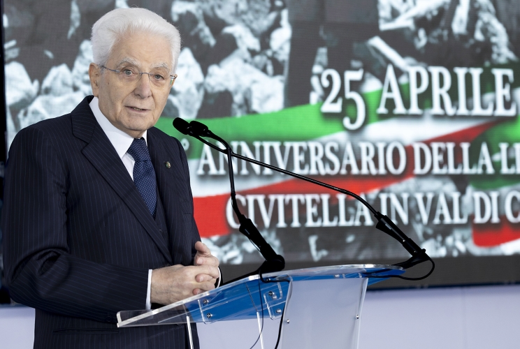 Il Presidente Sergio Mattarella a Civitella in Val di Chiana in occasione del 79* anniversario di Liberazione