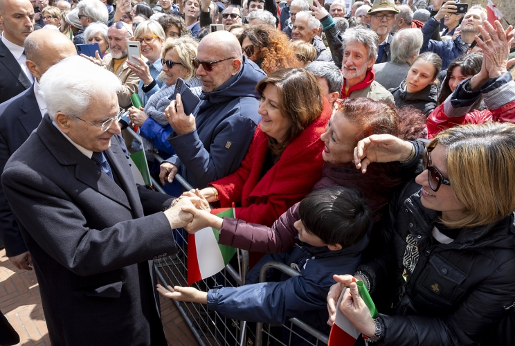Il Presidente Sergio Mattarella a Civitella in Val di Chiana in occasione del 79* anniversario di Liberazione