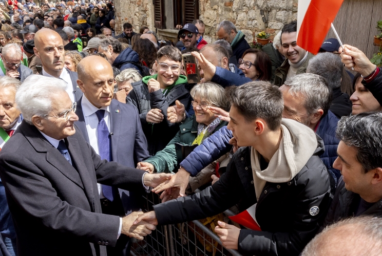 Il Presidente Sergio Mattarella a Civitella in Val di Chiana in occasione del 79* anniversario di Liberazione