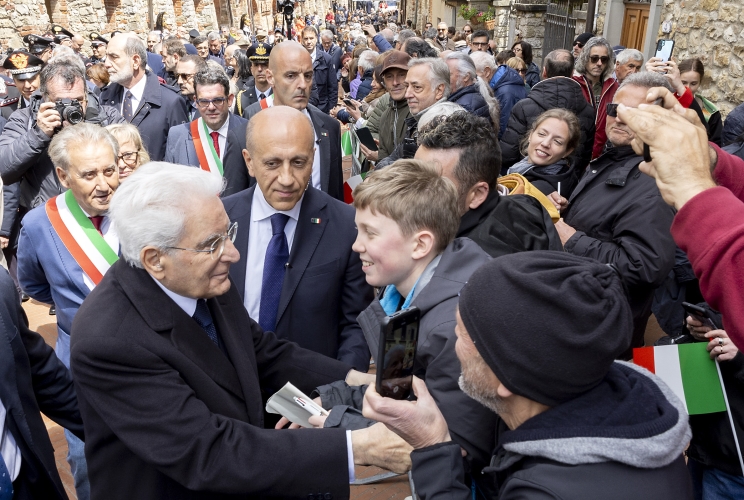 Il Presidente Sergio Mattarella a Civitella in Val di Chiana in occasione del 79* anniversario di Liberazione