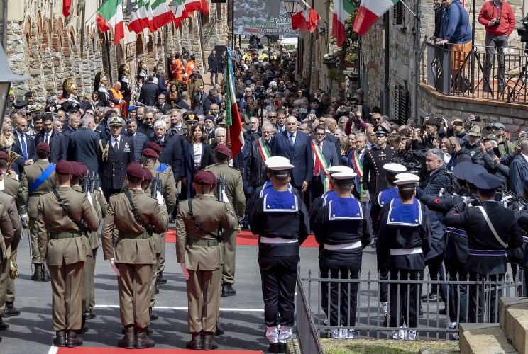 Il Presidente Sergio Mattarella a Civitella in Val di Chiana al termine delle celebrazioni per il 79* anniversario di Liberazione