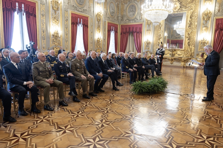 Il Presidente della Repubblica Sergio Mattarella in occasione dell'incontro con gli esponenti delle Associazioni Combattentistiche e d’Arma, nella ricorrenza del 79° anniversario della Liberazione
