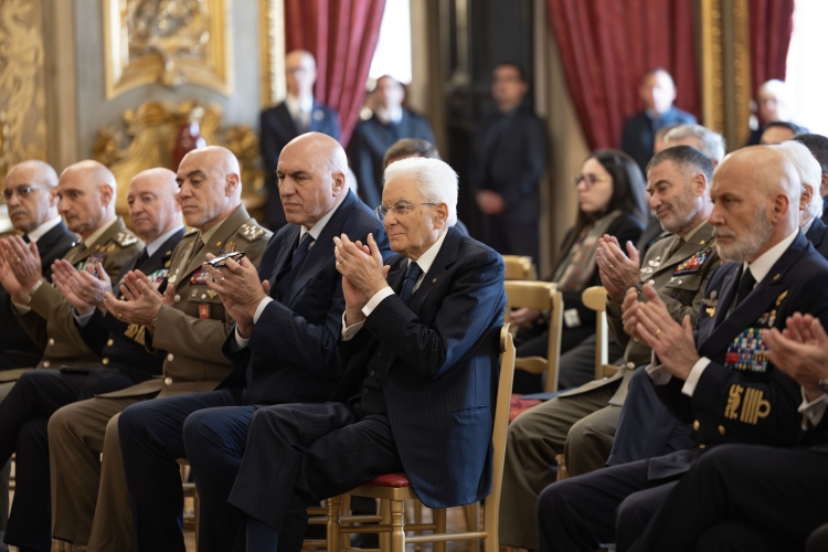 Il Presidente della Repubblica Sergio Mattarella in occasione dell'incontro con gli esponenti delle Associazioni Combattentistiche e d’Arma, nella ricorrenza del 79° anniversario della Liberazione
