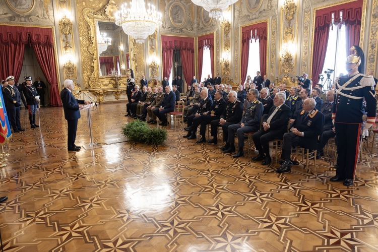 Il Presidente della Repubblica Sergio Mattarella in occasione dell'incontro con gli esponenti delle Associazioni Combattentistiche e d’Arma, nella ricorrenza del 79° anniversario della Liberazione
