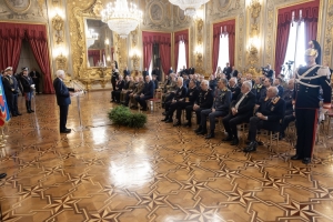 Il Presidente della Repubblica Sergio Mattarella in occasione dell'incontro con gli esponenti delle Associazioni Combattentistiche e d’Arma, nella ricorrenza del 79° anniversario della Liberazione
