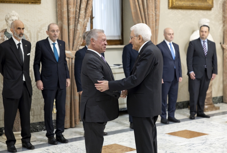 Il Presidente Sergio Mattarella accoglie S. M. Re Abdullah II del Regno Hashemita di Giordania