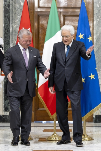 Il Presidente Sergio Mattarella con S. M. Re Abdullah II del Regno Hashemita di Giordania