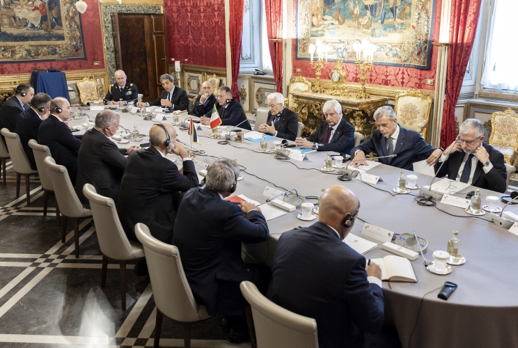 Il Presidente Sergio Mattarella con S. M. Re Abdullah II del Regno Hashemita di Giordania, in occasione dei colloqui