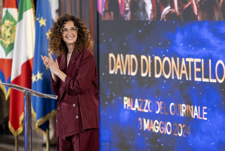 Teresa Mannino, presentatrice della cerimonia di presentazione dei candidati ai Premi “David di Donatello” per l’anno 2024