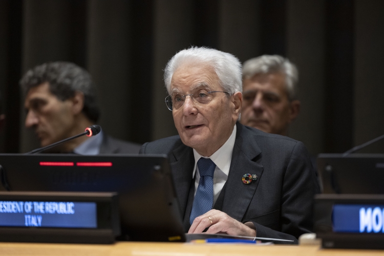 Il Presidente della Repubblica Sergio Mattarella al Palazzo di Vetro delle Nazioni Unite durante la Conferenza sullo stato di attuazione dell’Obiettivo di Sviluppo Sostenibile n. 16 “Pace, Giustizia e Istituzioni Forti”
