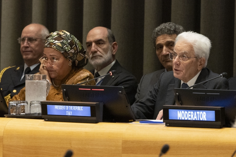 Il Presidente della Repubblica Sergio Mattarella al Palazzo di Vetro delle Nazioni Unite durante la Conferenza sullo stato di attuazione dell’Obiettivo di Sviluppo Sostenibile n. 16 “Pace, Giustizia e Istituzioni Forti”
