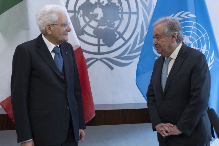 Il Presidente della Repubblica Sergio Mattarella al Palazzo di Vetro delle Nazioni Unite incontra António Guterres, Segretario Generale delle Nazioni Unite
