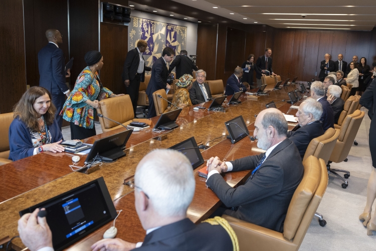 Il Presidente della Repubblica Sergio Mattarella al Palazzo di Vetro delle Nazioni Unite con António Guterres, Segretario Generale delle Nazioni Unite
