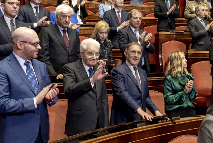 Il Presidente Sergio Mattarella in occasione della cerimonia di celebrazione del Giorno della Memoria dedicato alle vittime del terrorismo