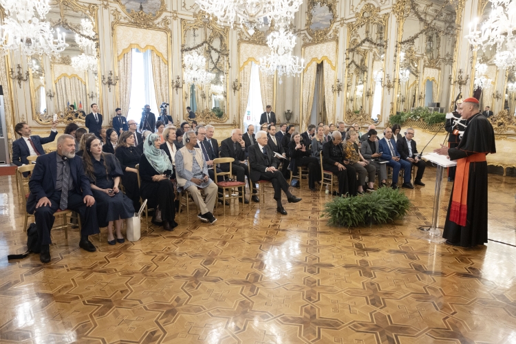 Il Presidente della Repubblica Sergio Mattarella in occasione dell'incontro con una delegazione del World Meeting on Human Fraternity

