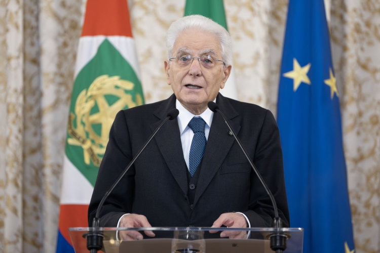 Il Presidente della Repubblica Sergio Mattarella in occasione dell'incontro con una delegazione del World Meeting on Human Fraternity
