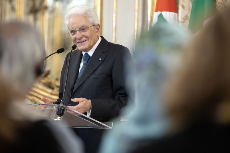Il Presidente della Repubblica Sergio Mattarella in occasione dell'incontro con una delegazione del World Meeting on Human Fraternity
