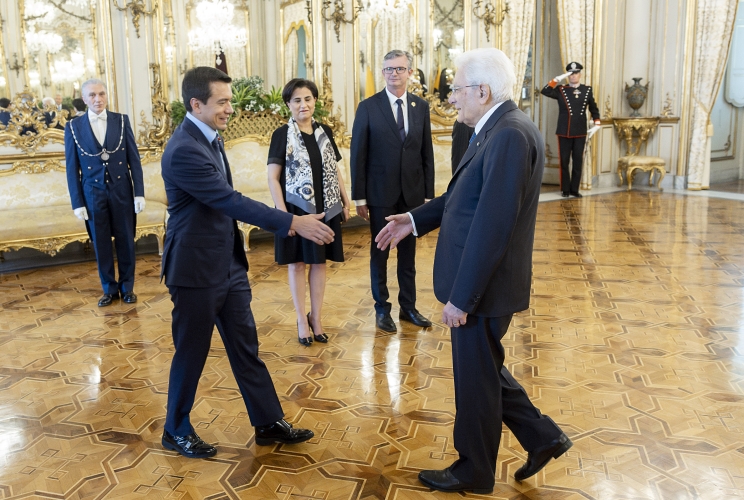 Il Presidente Sergio Mattarella accoglie Daniel Noboa Azin, Presidente della Repubblica dell’Ecuador