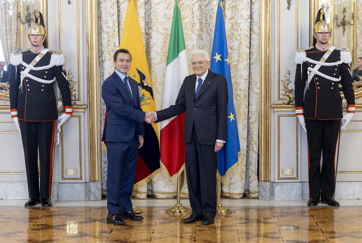  Il Presidente Sergio Mattarella con Daniel Noboa Azin, Presidente della Repubblica dell’Ecuador