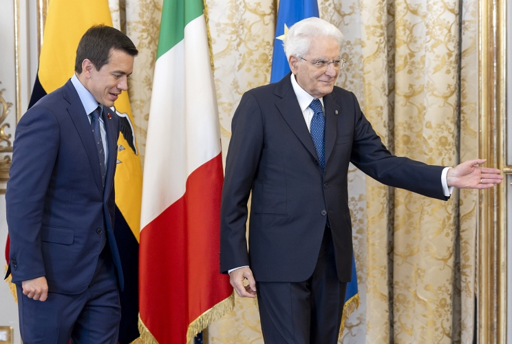  Il Presidente Sergio Mattarella con Daniel Noboa Azin, Presidente della Repubblica dell’Ecuador