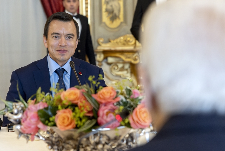  Il Presidente Sergio Mattarella con Daniel Noboa Azin, Presidente della Repubblica dell’Ecuador