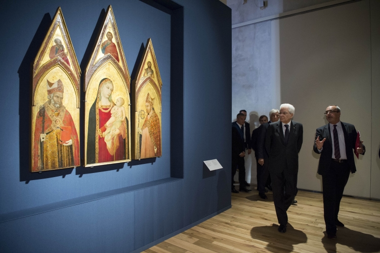 Il Presidente della Repubblica Sergio Mattarella vista la Mostra 