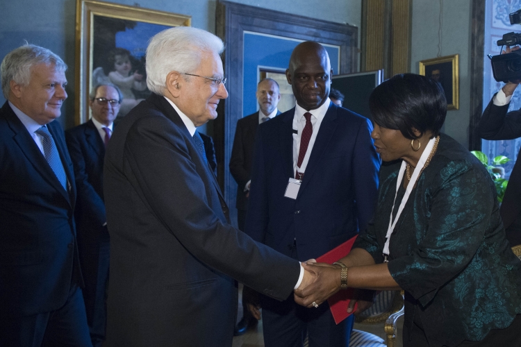 Il Presidente Sergio Mattarella  in occasione della cerimonia di chiusura del Summit 