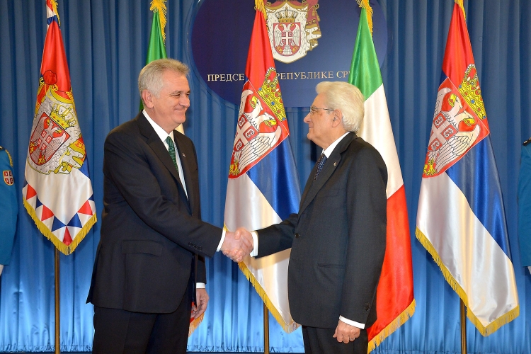 Il Presidente Sergio Mattarella con il Presidente della Repubblica di Serbia 