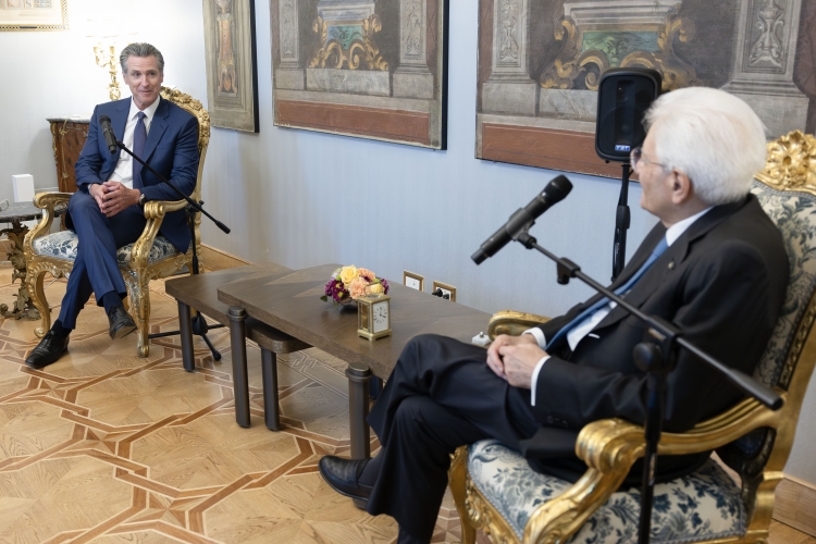 Il Presidente della Repubblica, Sergio Mattarella, incontra Gavin Christopher Newsom, Governatore della California