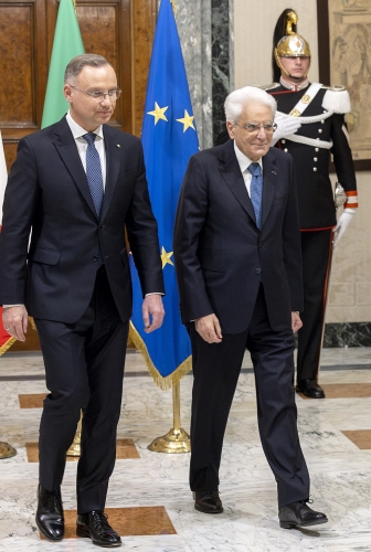 Il Presidente Sergio Mattarella con il Presidente della Repubblica di Polonia, Andrzej Duda