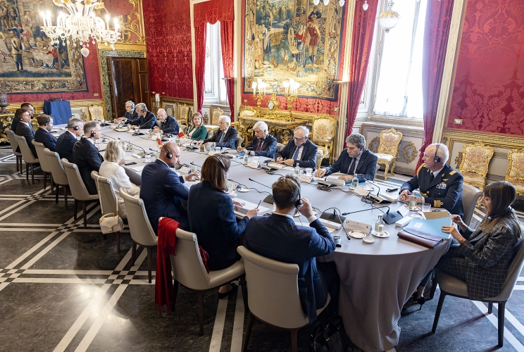 Il Presidente Sergio Mattarella nel corso dei colloqui con il Presidente della Repubblica di Polonia, Andrzej Duda