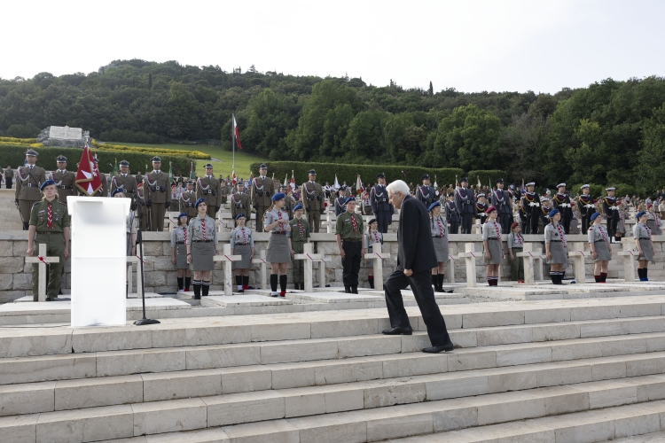 Il Presidente della Repubblica Sergio Mattarella in occasione della cerimonia del 80° anniversario della battaglia di Montecassino  

