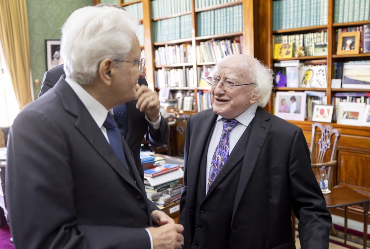  Il Presidente della Repubblica Sergio Mattarella con Michael Daniel Higgins, Presidente d'Irlanda