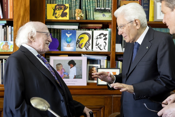 Il Presidente della Repubblica Sergio Mattarella con Michael Daniel Higgins, Presidente d'Irlanda