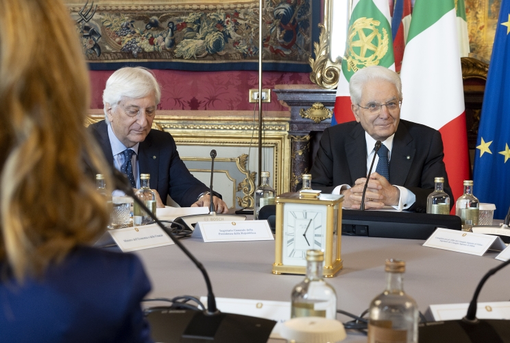Il Presidente Sergio Mattarella in occasione del Consiglio Supremo di Difesa