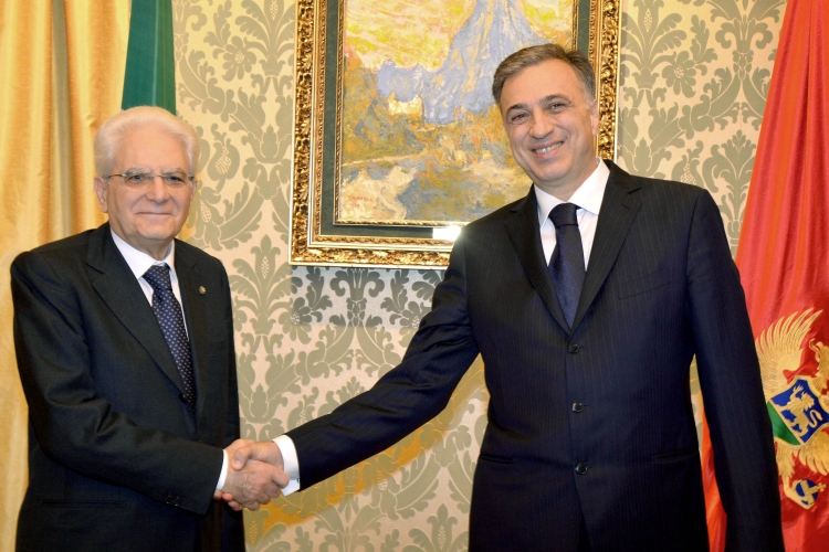 Il Presidente Sergio Mattarella e il Presidente della Repubblica di Montenegro Filip Vujanović