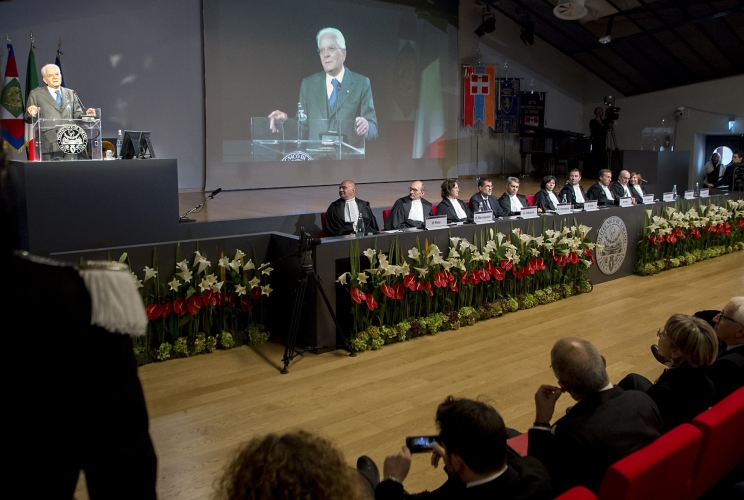 Il Presidente Sergio Mattarella alla cerimonia di inaugurazione dell'anno accademico 