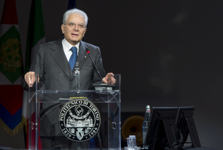 Il Presidente Sergio Mattarella nel corso del suo intervento 