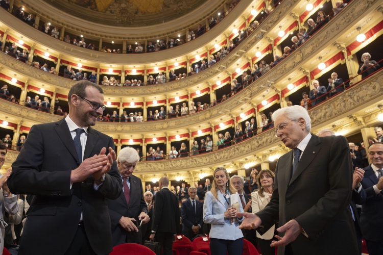 Il Presidente della Repubblica Sergio Mattarella durante la cerimonia commemorativa del trentesimo anniversario della scomparsa dell’On. Giovanni Goria 
