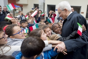Il Presidente Sergio Mattarella al suo arrivo alla Piccola Casa della Divina Provvidenza 