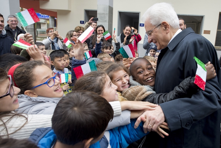 Il Presidente Sergio Mattarella al suo arrivo alla Piccola Casa della Divina Provvidenza 