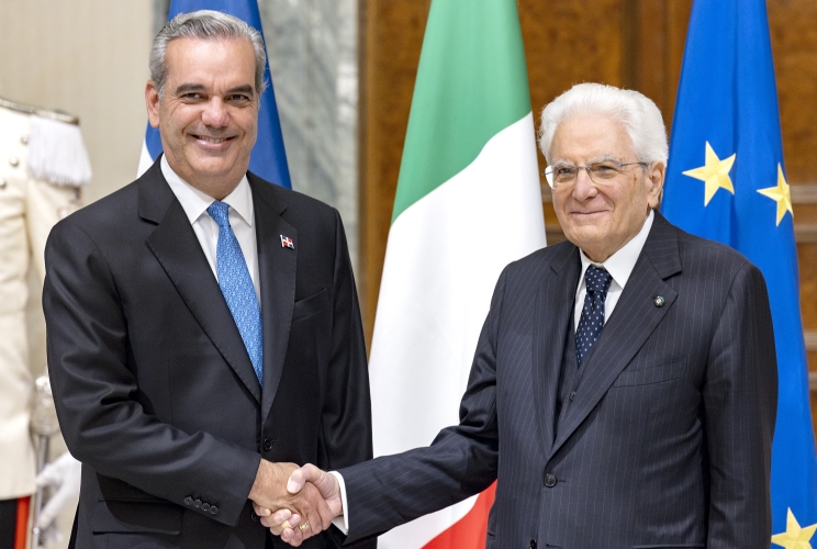 Il Presidente Sergio Mattarella con Luis Rodolfo Abinader, Presidente della Repubblica Dominicana