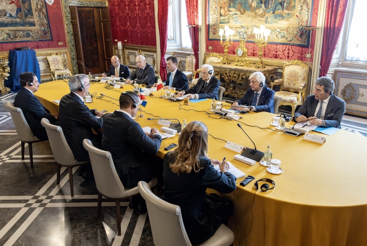Il Presidente Sergio Mattarella in occasione dei colloqui con Luis Rodolfo Abinader, Presidente della Repubblica Dominicana