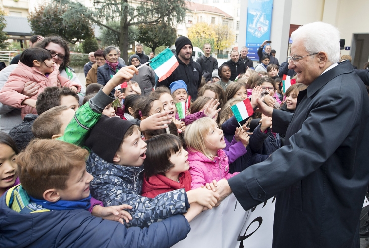Il Presidente Sergio Mattarella al suo arrivo alla Piccola Casa della Divina Provvidenza 