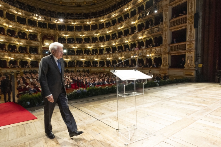 Il Presidente della Repubblica Sergio Mattarella alla cerimonia per il 50° anniversario della strage di Piazza della Loggia 