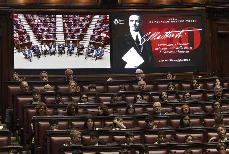 Il Presidente Sergio Mattarella in occasione della cerimonia commemorativa del centesimo anniversario della morte di Giacomo Matteotti