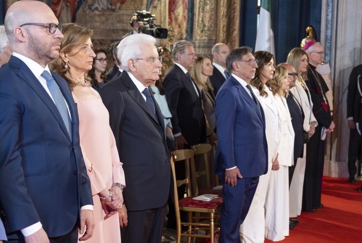 Il Presidente Sergio Mattarella in occasione del concerto eseguito dall’Orchestra Sinfonica Nazionale della Rai, diretta dal Maestro Michele Gamba, in onore del Corpo Diplomatico accreditato presso lo Stato Italiano